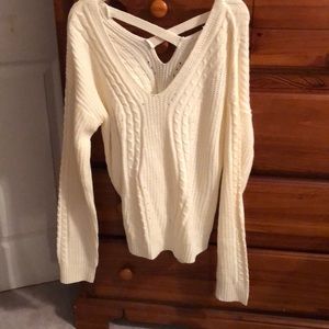 White Back criss cross sweater